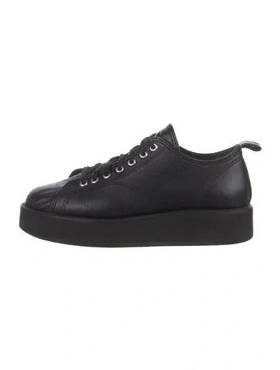Pre-owned Comme Des Garçons Leather Sneakers In Black