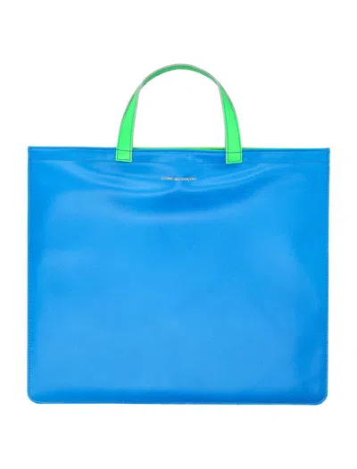 Comme Des Garçons Leather Super Fluo Tote Bag In Multi