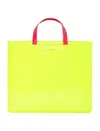 Comme Des Garçons Leather Super Fluo Tote Bag In Yellow