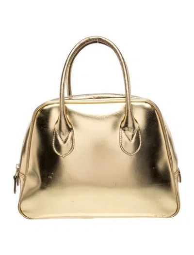 Pre-owned Comme Des Garçons Leather Top Handle Bag In Gold/metallic