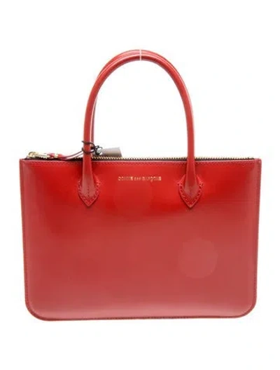 Pre-owned Comme Des Garçons Leather Top Handle Bag In Red