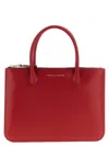 Comme Des Garçons Leather Top Handle Bag In Red