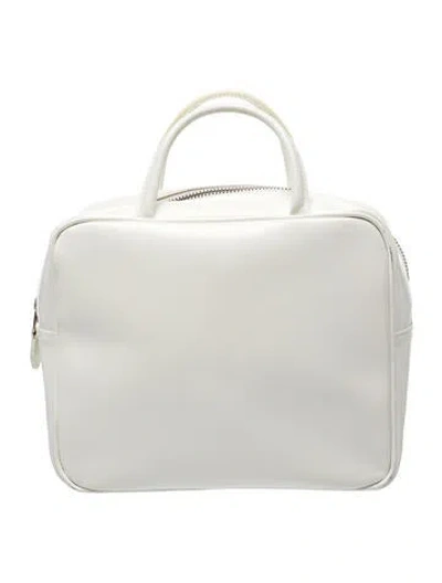 Pre-owned Comme Des Garçons Leather Top Handle Bag In White