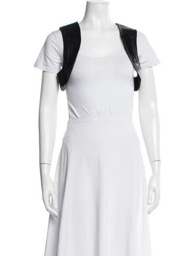 Pre-owned Comme Des Garçons Leather Vest In White