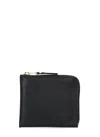 Comme Des Garçons Checkerboard-lining Leather Wallet In Black