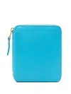 Comme Des Garçons Leather Wallet In Blue