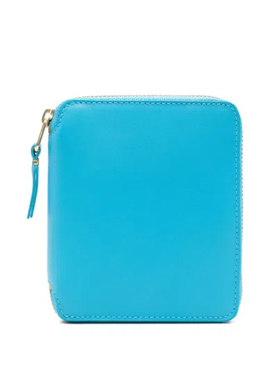 Comme Des Garçons Leather Wallet In Blue
