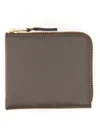 Comme Des Garçons Outside Pocket Zip Wallet In Brown