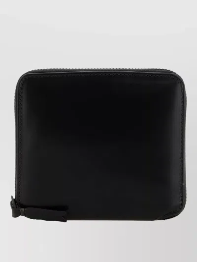 Comme Des Garçons Leather Wallet Compact Design Slim Profile In Black