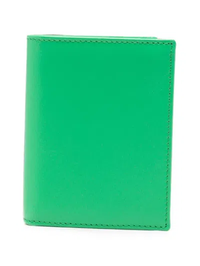 Comme Des Garçons Leather Wallet In Green