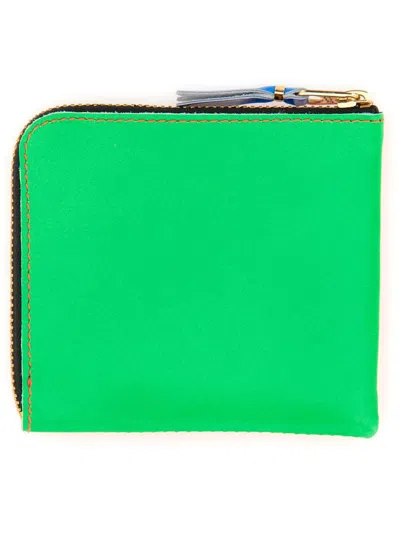 Comme Des Garçons Leather Wallet In Green
