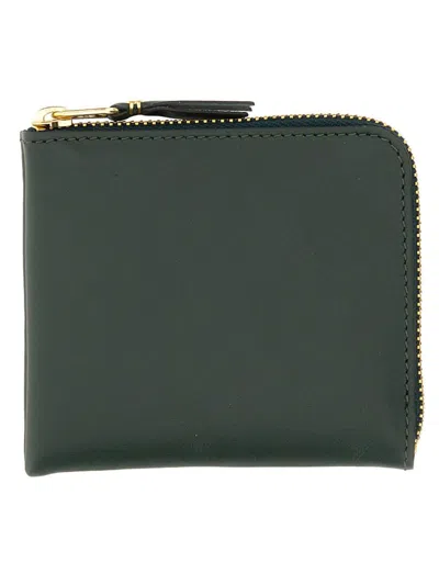 Comme Des Garçons Leather Wallet In Green