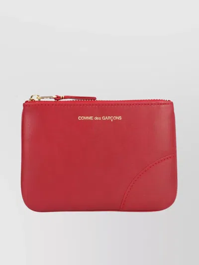Comme Des Garçons Leather Wallet Hardware Gold-tone In Red