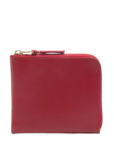 Comme Des Garçons Leather Wallet In Red