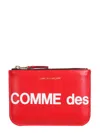 Comme Des Garçons Leather Wallet In Red