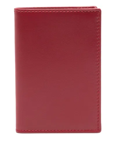 Comme Des Garçons Leather Wallet In Red