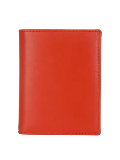 Comme Des Garçons Leather Wallet In Red