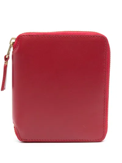 Comme Des Garçons Leather Wallet In Red