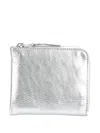 Comme Des Garçons Gold And Silver L-shape Zip Wallet In Silver