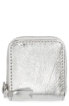 Comme Des Garçons Leather Wallet In Silver