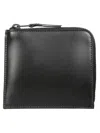 Comme Des Garçons Textured Leather Wallet With Unique Finish In Black