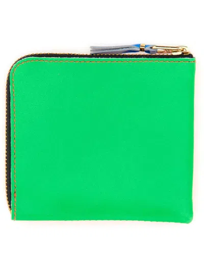 Comme Des Garçons Leather Wallet Unisex In Green