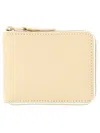 Comme Des Garçons Leather Wallet With Coin Pocket And Multiple Card Slots In White