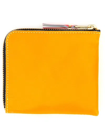 Comme Des Garçons Leather Wallet Unisex In Yellow