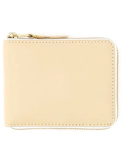 Comme Des Garçons Leather Wallet In White