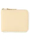 Comme Des Garçons Leather Wallet With Coin Pocket And Multiple Card Slots In White