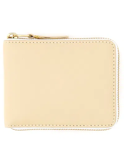 Comme Des Garçons Leather Wallet In White