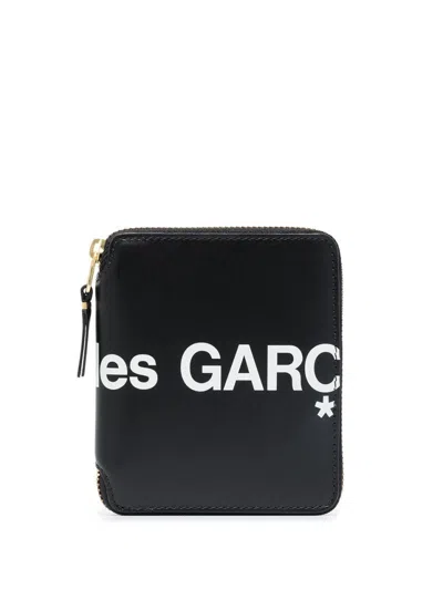 Comme Des Garçons Leather Wallet With Logo In Black