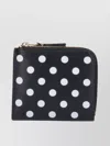 Comme Des Garçons Leather Wallets With Polka Dot Pattern In Black