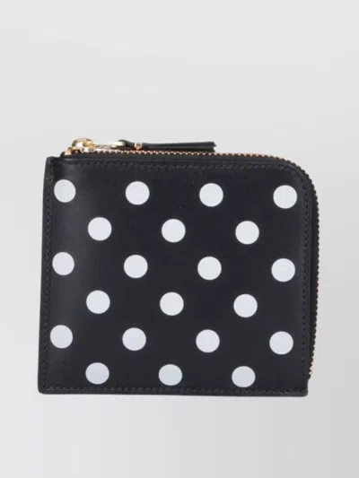 Comme Des Garçons Leather Wallets With Polka Dot Pattern In Black
