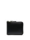 Comme Des Garçons Leather Zip-around Wallet In Schwarz