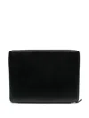 Comme Des Garçons Leather Zipped Briefcase In Black