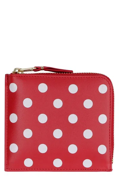 Comme Des Garçons Leather Zipped Coin Purse In Red Red