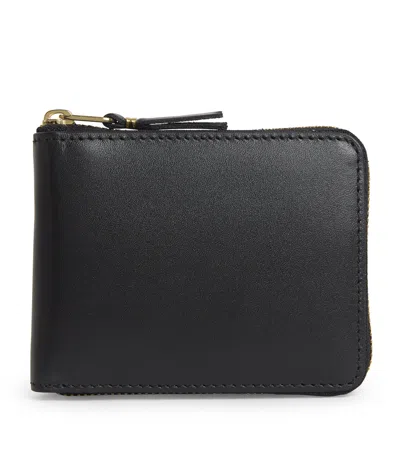 Comme Des Garçons Leather Zipped Wallet In Black