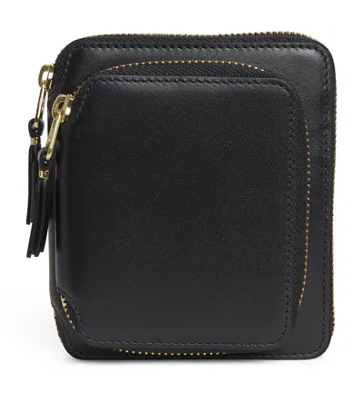 Comme Des Garçons Leather Zipped Wallet In Black