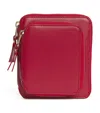 Comme Des Garçons Leather Zipped Wallet In Red