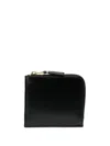 Comme Des Garçons Leather Zipped Wallet In Schwarz