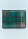 COMME DES GARÇONS LENTICULAR TARTAN LARGE POUCH