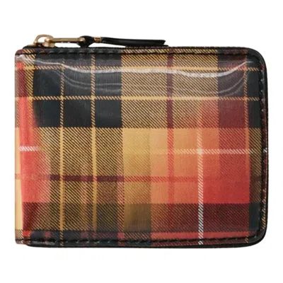 Comme Des Garçons Lenticular Tartan U Zip Wallet In White