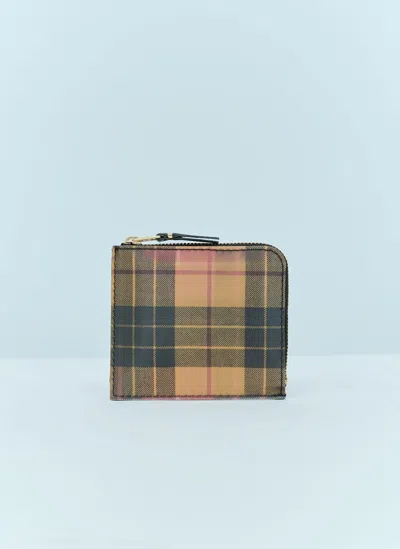 Comme Des Garçons Lenticular Tartan Wallet In Brown