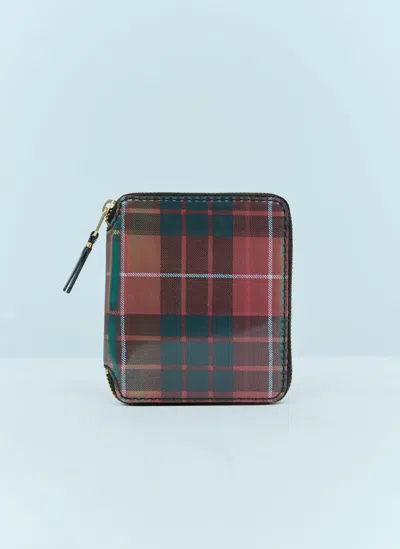 Comme Des Garçons Lenticular Tartan Wallet In Blue