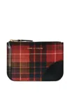 Comme Des Garçons Classic Lenticular Tartan Pouch In Red
