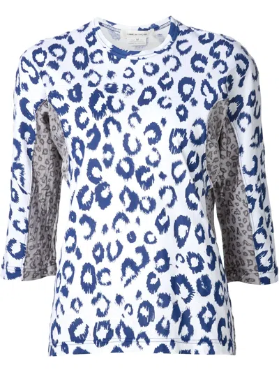 Comme Des Garçons Oberteil Mit Leoparden-print In White