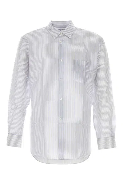 COMME DES GARÇONS LIGHT BLUE EMBROIDERED CUPRO SHIRT