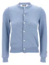 Comme Des Garçons Light Blue Small Heart Cardigan In Light Blue