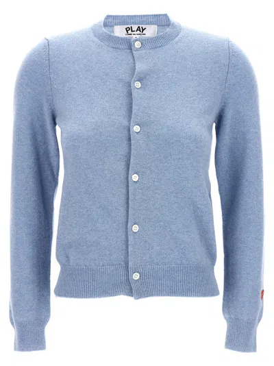 Comme Des Garçons Light Blue Small Heart Cardigan